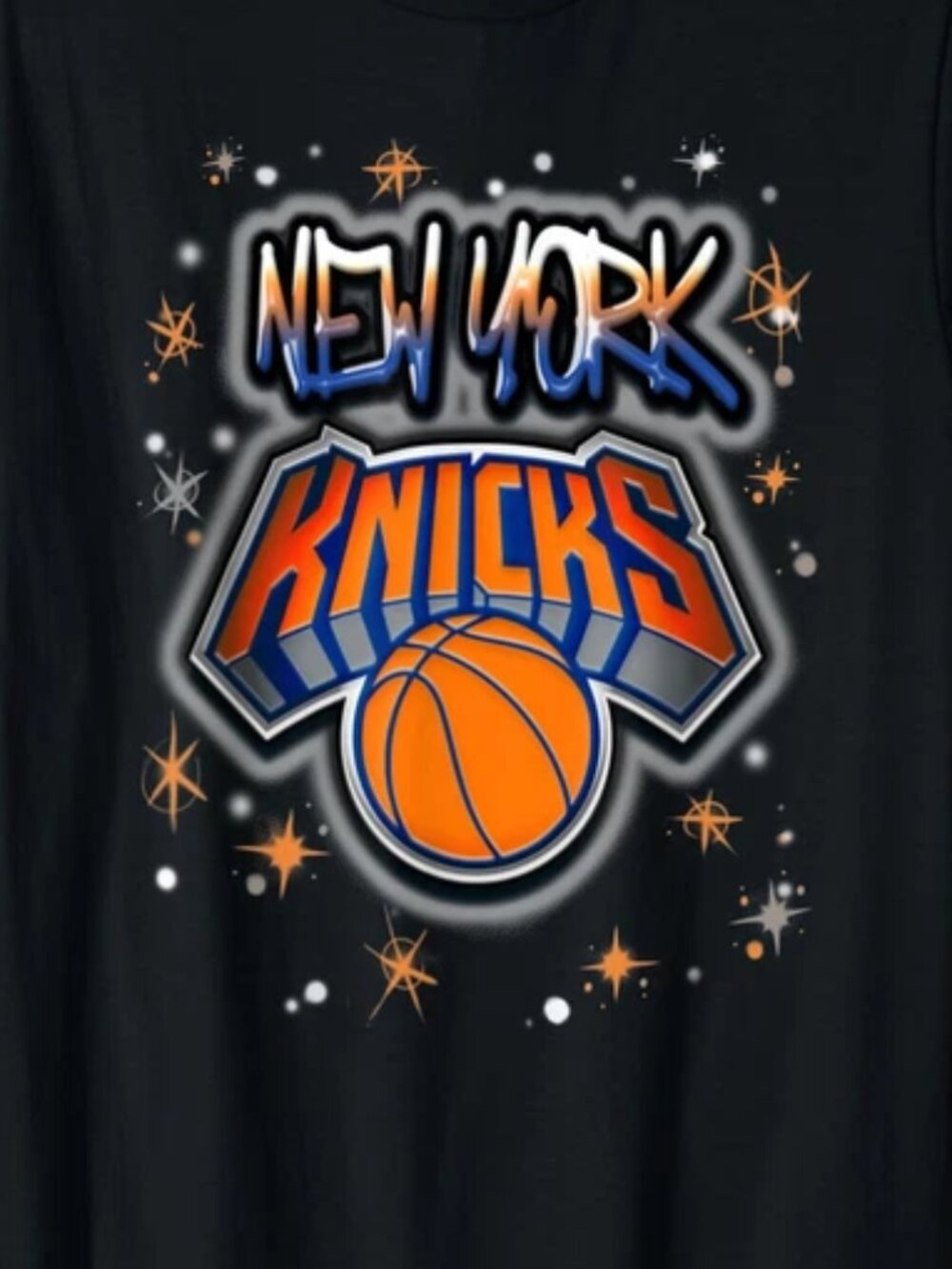 New York Knicks Nba York Knicks Airbrush Logo T-Shirt - Picture 2 of 5